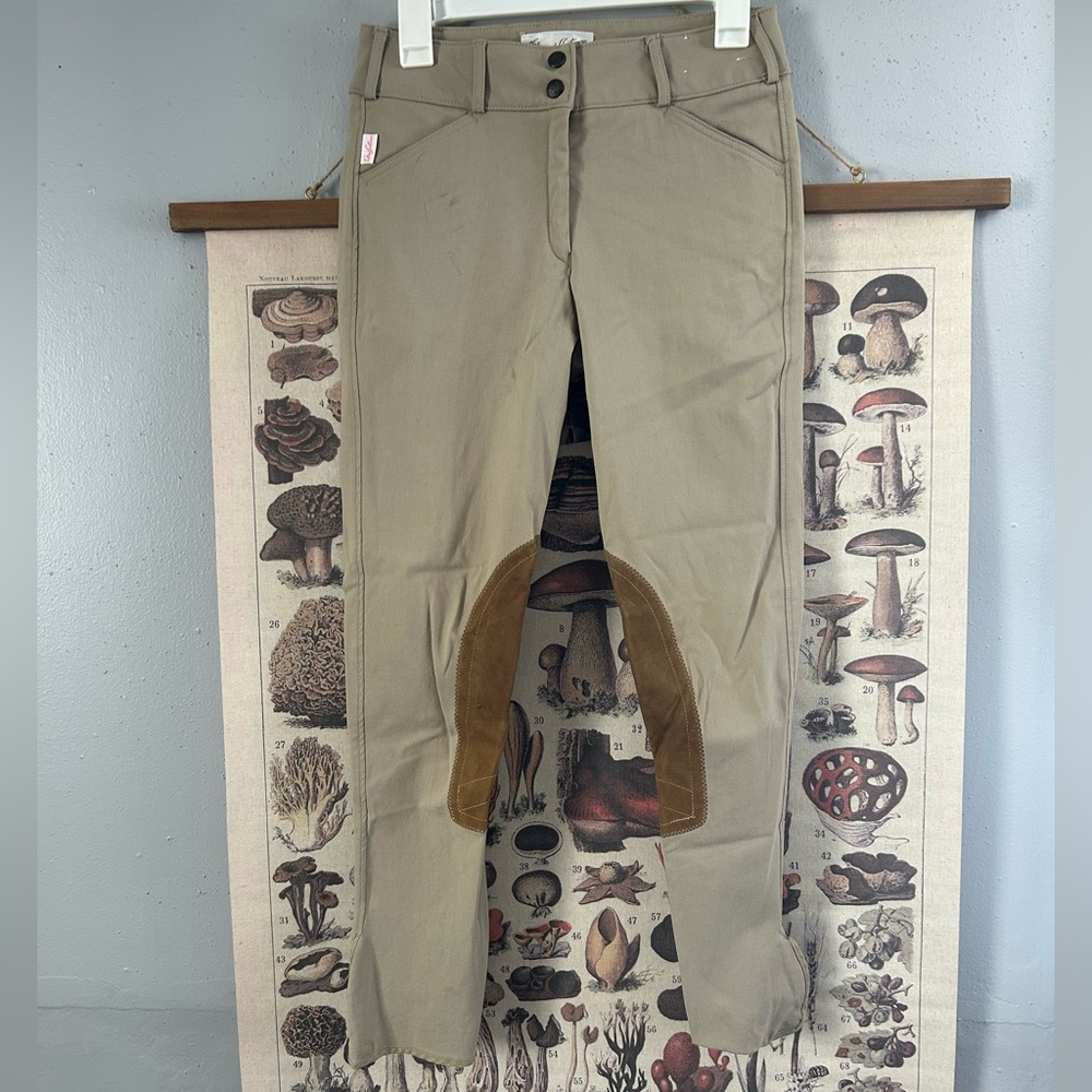 Tailored Sportsman 1963 Mid Rise Trophy Hunter Breeches Tan 28R Front Zip